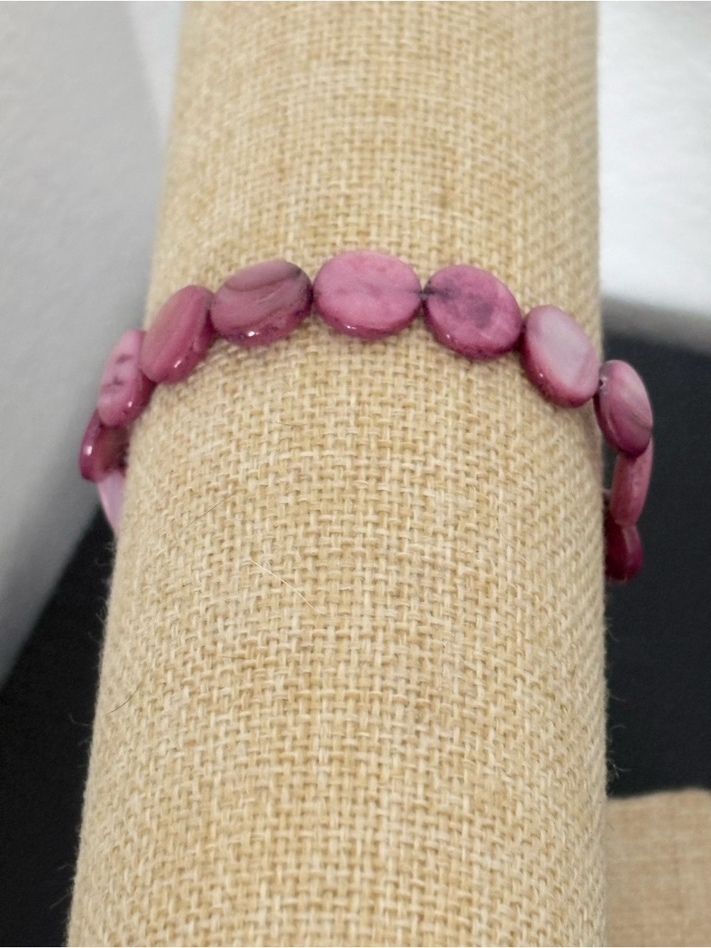 Handcrafted amethyst shell beaded bracelet